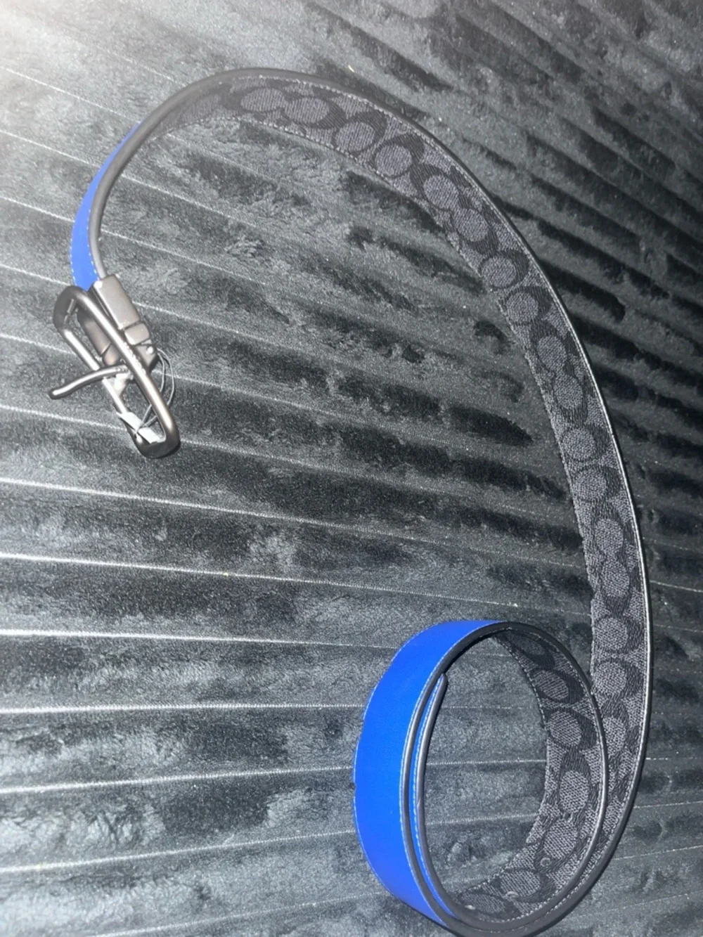 Coach Blue and Black Reversible Logo Belt - Picture 2 of 3